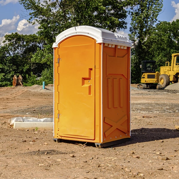 how often are the portable restrooms cleaned and serviced during a rental period in Rowan County